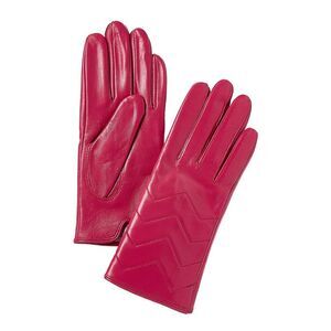 Phenix Quilted V Leather Gloves, Pink